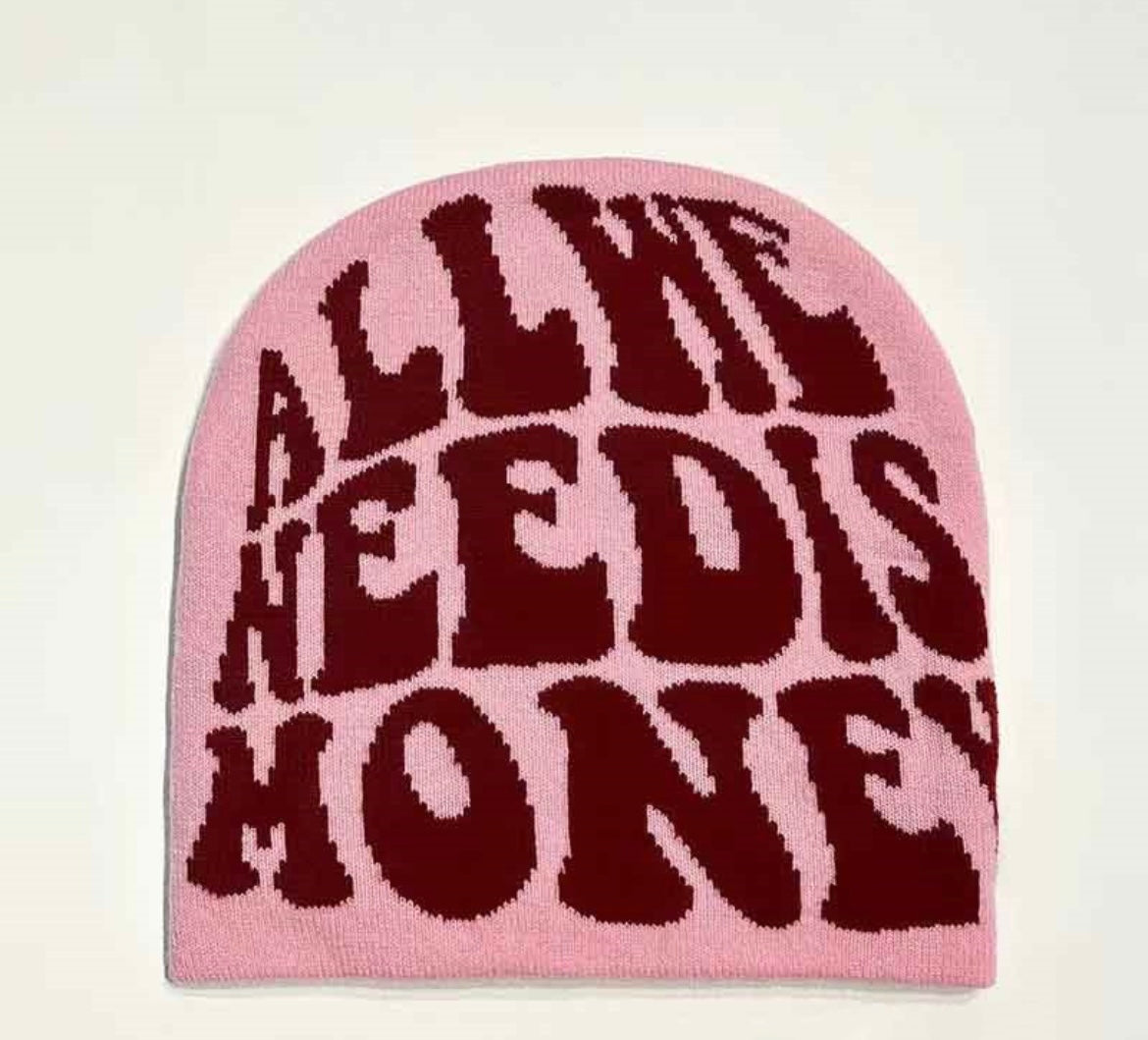 All We Need is Money Printed Knit Hat