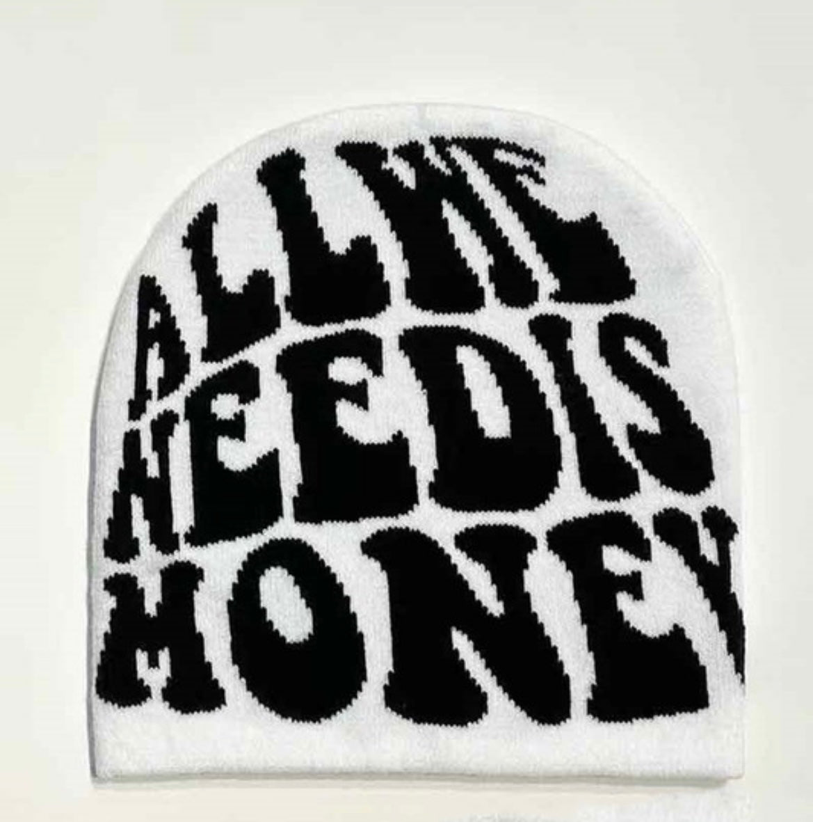 All We Need is Money Printed Knit Hat