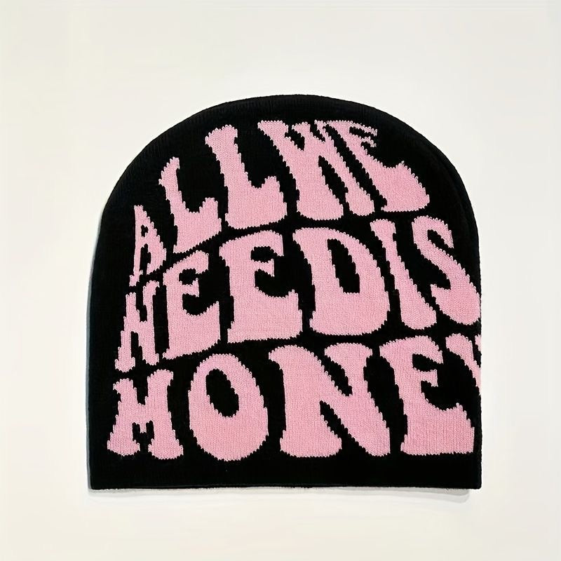 All We Need is Money Printed Knit Hat